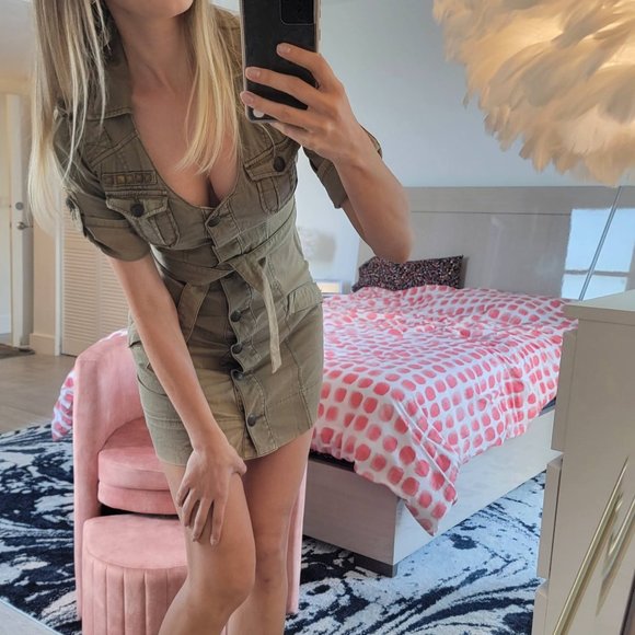 COPY - Guess Military Sexy Stretch like Denim Vintage Dress - Picture 5 of 10